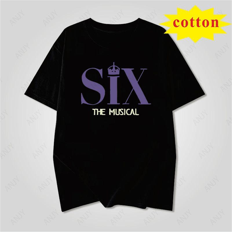 Musical Six Minimalist Printed Tshirt For Both Unisex And Unisex Round Neck Pure Cotton Short Sleeved Top