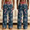 Men's Funny Novelty Pajama Pants with Fake Underwear Print - Halloween Sleepwear
