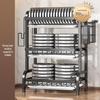 Multifunctional Countertop Kitchen Storage Rack for Dishes, Bowls, Chopsticks, and Knives