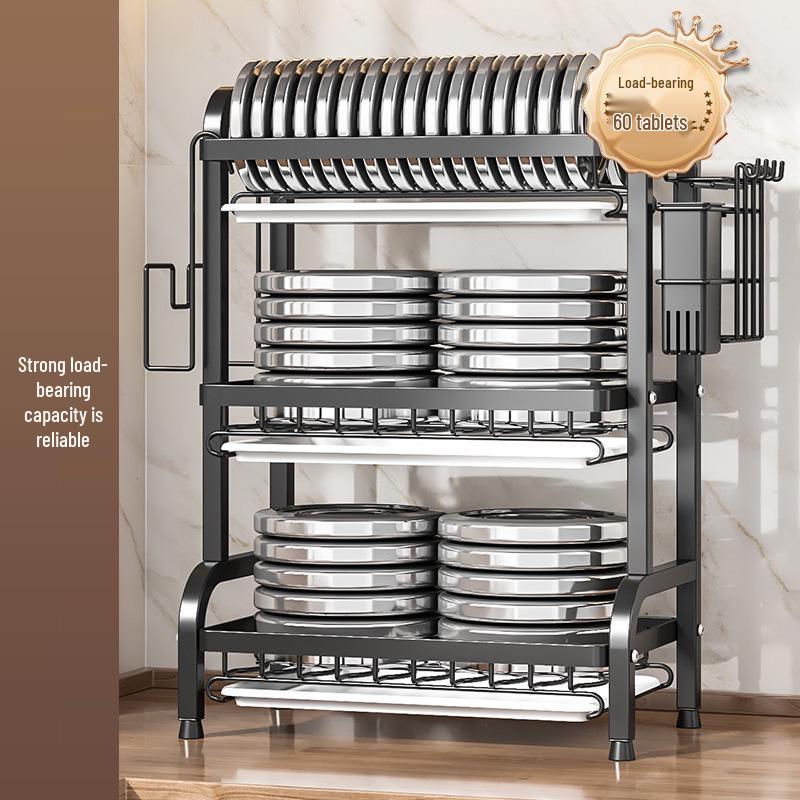 Multifunctional Countertop Kitchen Storage Rack for Dishes, Bowls, Chopsticks, and Knives