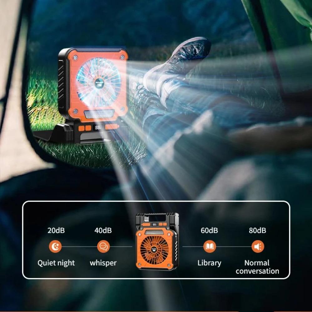 Outdoor camping fan portable USB tent lighting LED multifunctional Amazon camping solar electric fan