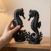 2PCS Double Seahorse Coral Base Seahorse Statue Minimalist Seahorse Table Decor  Bookshelf Display