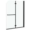 Paroi de douche - Noir - 2 panneaux - 95 x 140 cm - Verre de sécurité - Design pliant