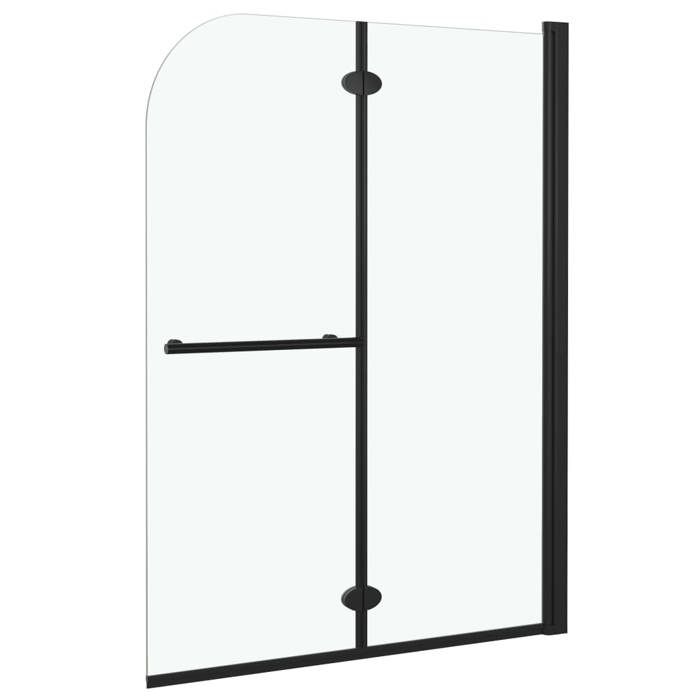 Paroi de douche - Noir - 2 panneaux - 95 x 140 cm - Verre de sécurité - Design pliant