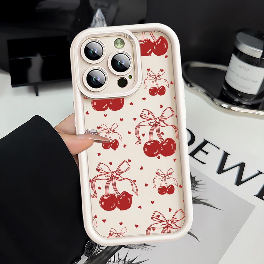 Cherry Flower Phone Case for Apple iPhone 16 11 13 15 12 14 Pro Max 13 12 14 Plus 16 11 15 Pro Silicone Soft Cover