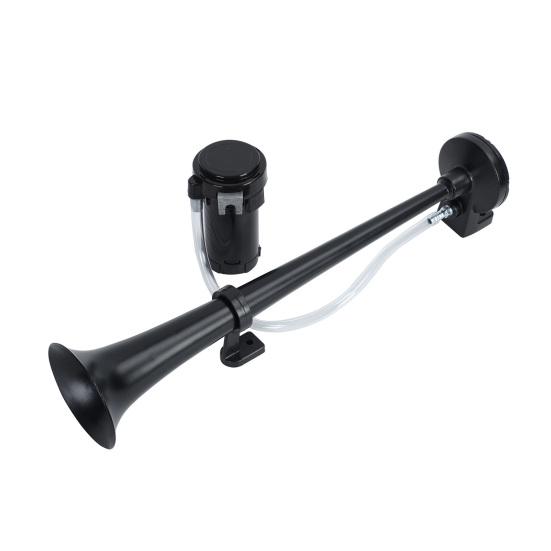 7-Inch Single Trumpet Air Horn Zinc Alloy 12V/24V 128dB Loud Sound for Cars Trucks Boats Complete Kit with Compressor & Mounting Hardware