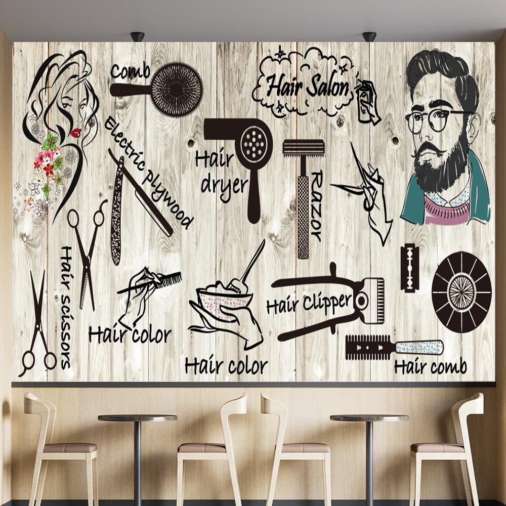 Barber Shop Wallpaper Hair Salon Mural Hairdressing Salon Beauty Salon Nail Shop Wallpaper