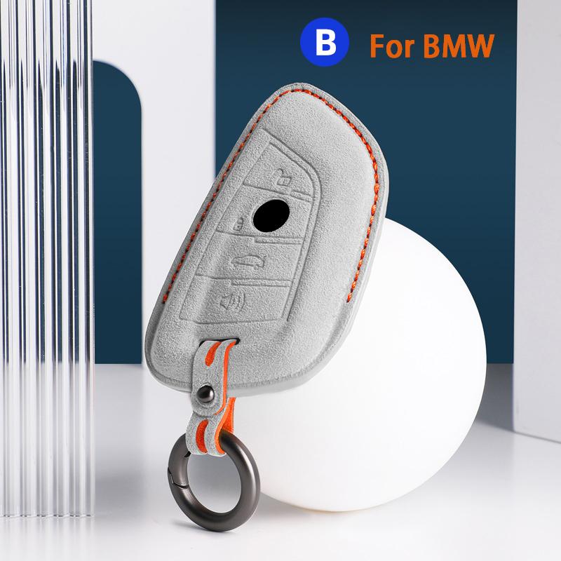 For BMW 3 5 Series X1 X2 X3 X4 X5 X6 X7 F30 F90 F10 G30 G60 E60 F48 F39 E70 F15 F16 325li 530 Car Key Case Cover Suede Keychain
