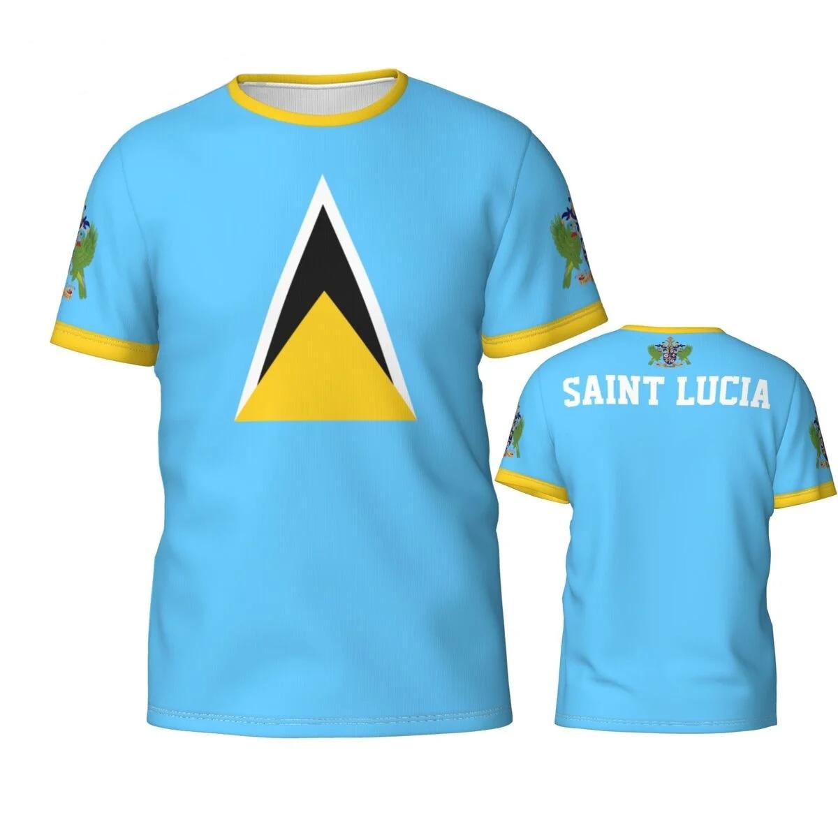 

Saint Lucia Flag 3D Printed T-shirts Sports Football Team Jerseys Summer T Shirt Fashion Casual New Designer Clothes 4XL