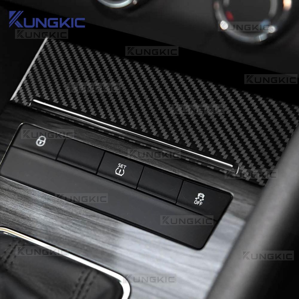 Carbon Fiber Gear Shift Storage Panel Cover for Skoda Octavia 2015-2020 Interior Accessories