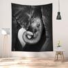 Black and White Elephant Print Pattern Tapestry Bohemian Style Wall Hanging Mandala Polyester Living Room Decoration Tapestry
