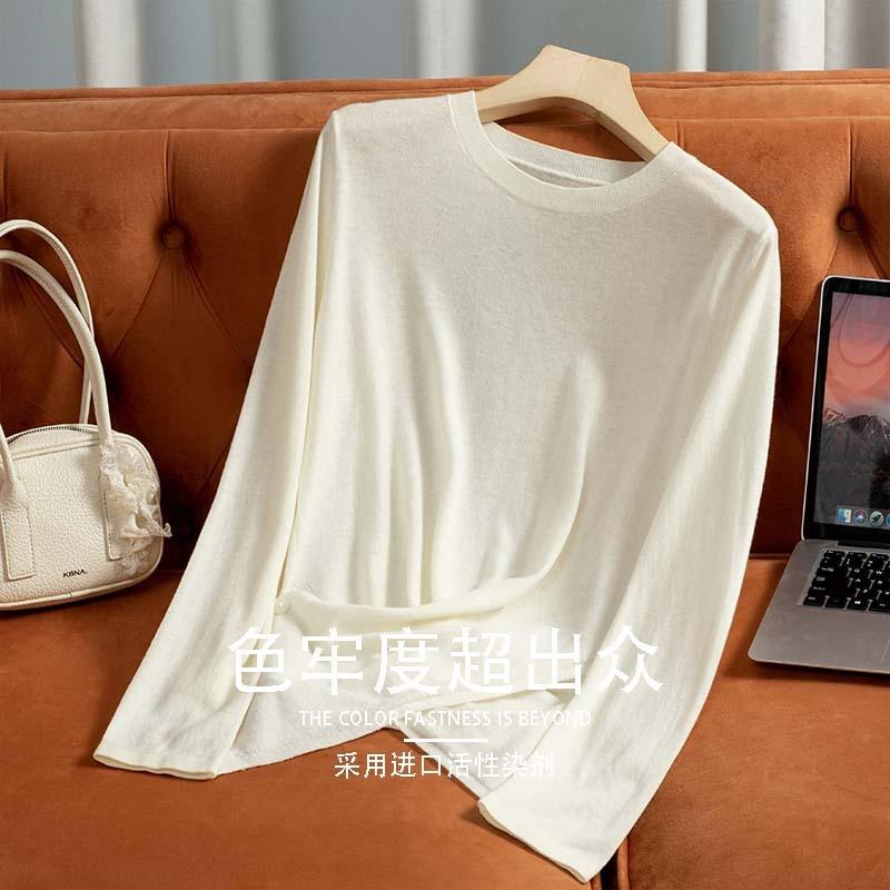 Details ingenious autumn and winter all-wool careful machine design thin wool sweater women's versatile design sense advanced