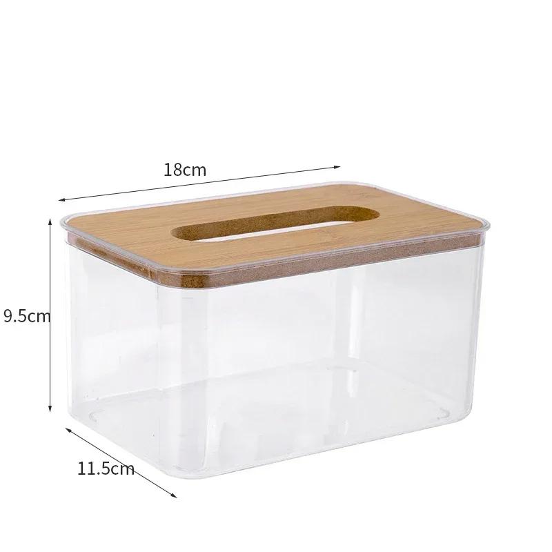 Tissue Box Clear Household Transparent Rectangular Desktop Wooden Tables Napkin Storage Durable And Sturdy Holder Tissue Boxs