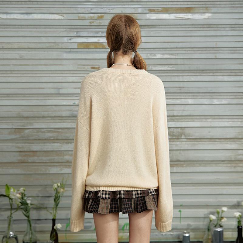 UNIFREE Women's Cute Dog Jacquard Loose-Fit Sweater