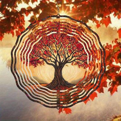 10 Zoll Hängender Windspinner mit 360-Grad-Haken für Balkon-Gartendekor Frühling Sommer Außendekoration