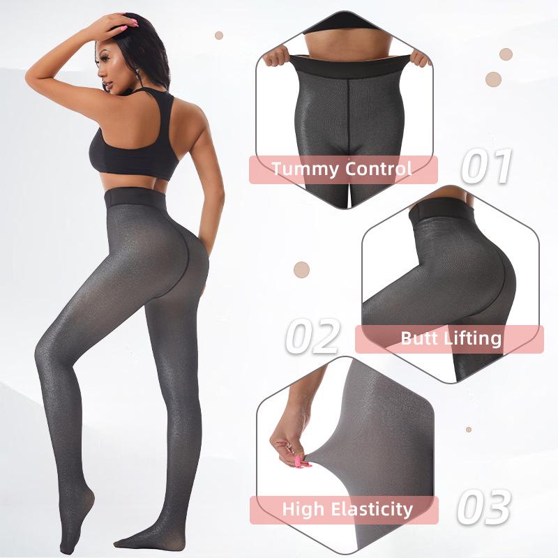 

Shiny Metallic Glitter Fleece Tights for Women S (40-55 kg)