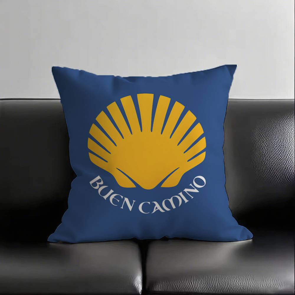 1pc Yellow Camino De Santiago Scallop Pillow Case Square Bedroom Sofa Leisure Comfort Cushion Car Living Room Home Decoration