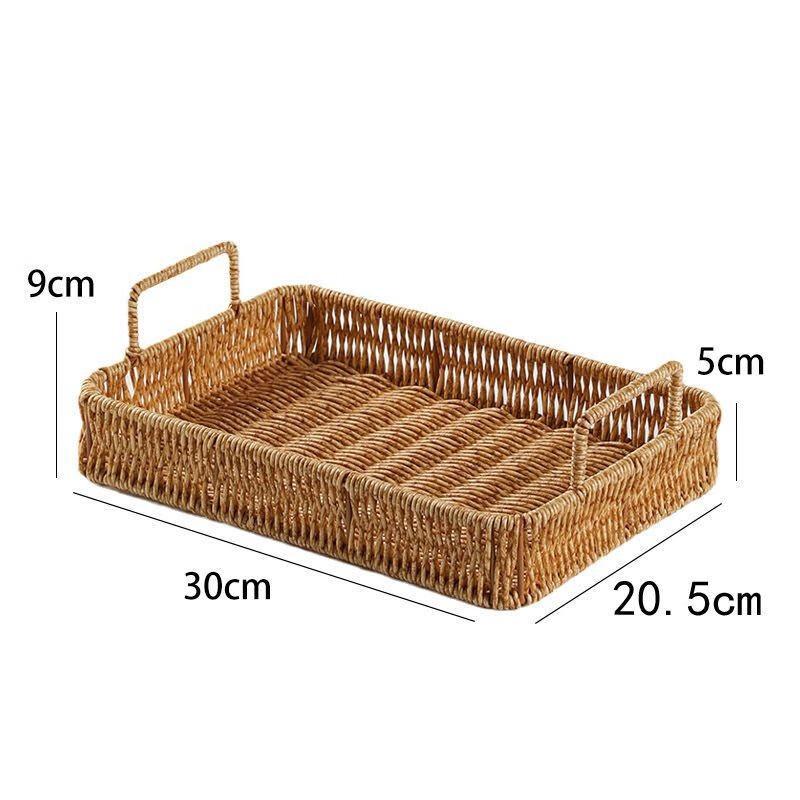 

European Style Imitation Rattan Rectangular Serving Tray Small