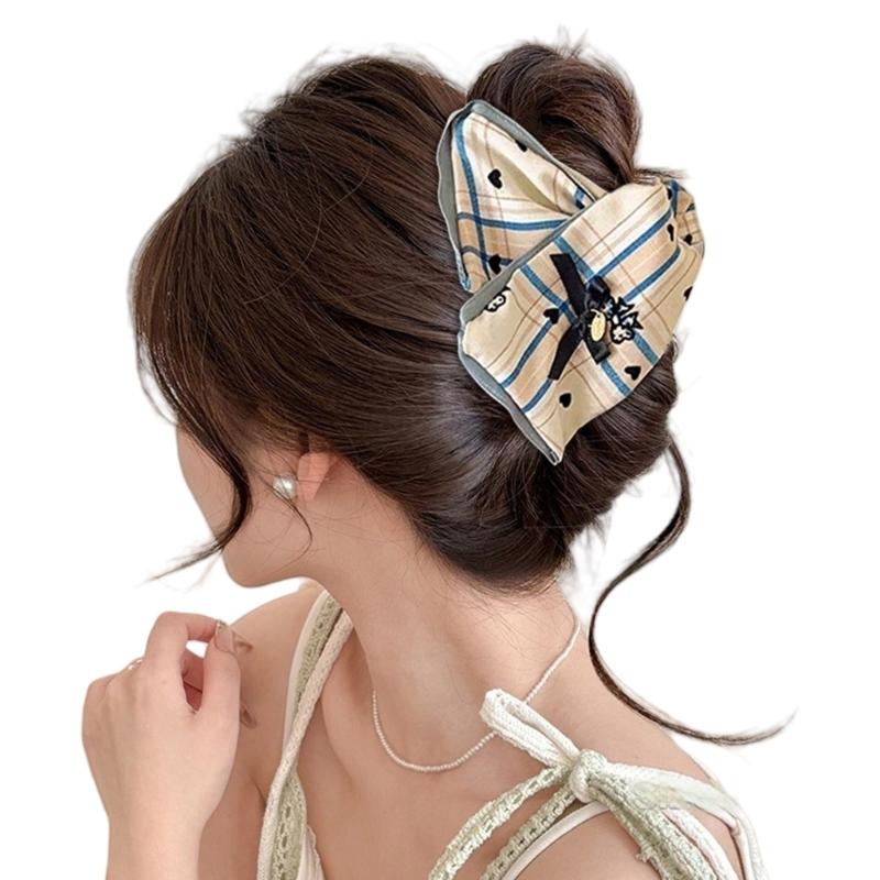 Large Fabric Bowknot Hair Clip For Women Everyday Hair Styling Comfortable Ponytail Holder for Formal Event Casual Wear