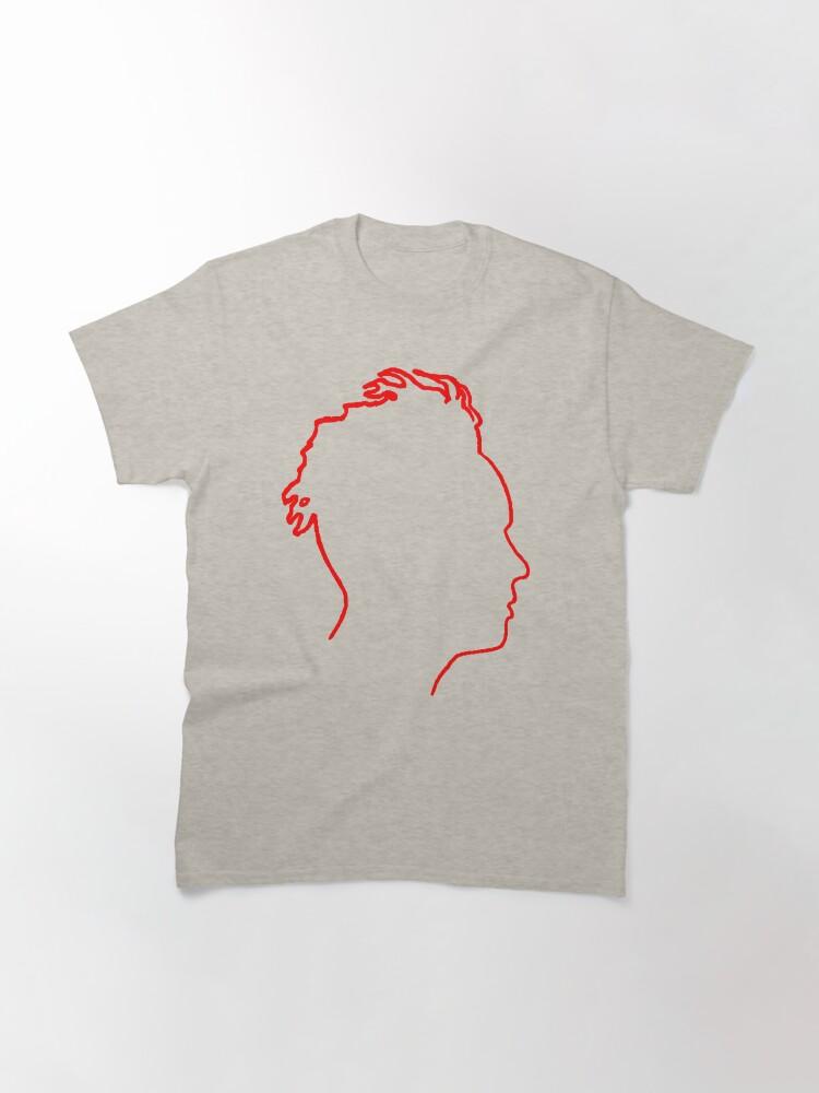 Depeche Mode Martin Gore Profile White Outline Black Background Classic T-Shirt