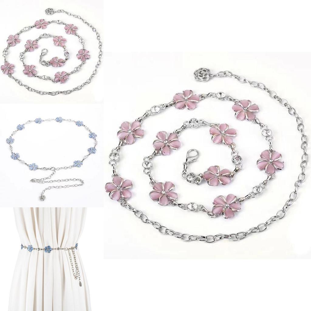 Blue Metal Waist Chain For Women Fashionable Summer Accessory