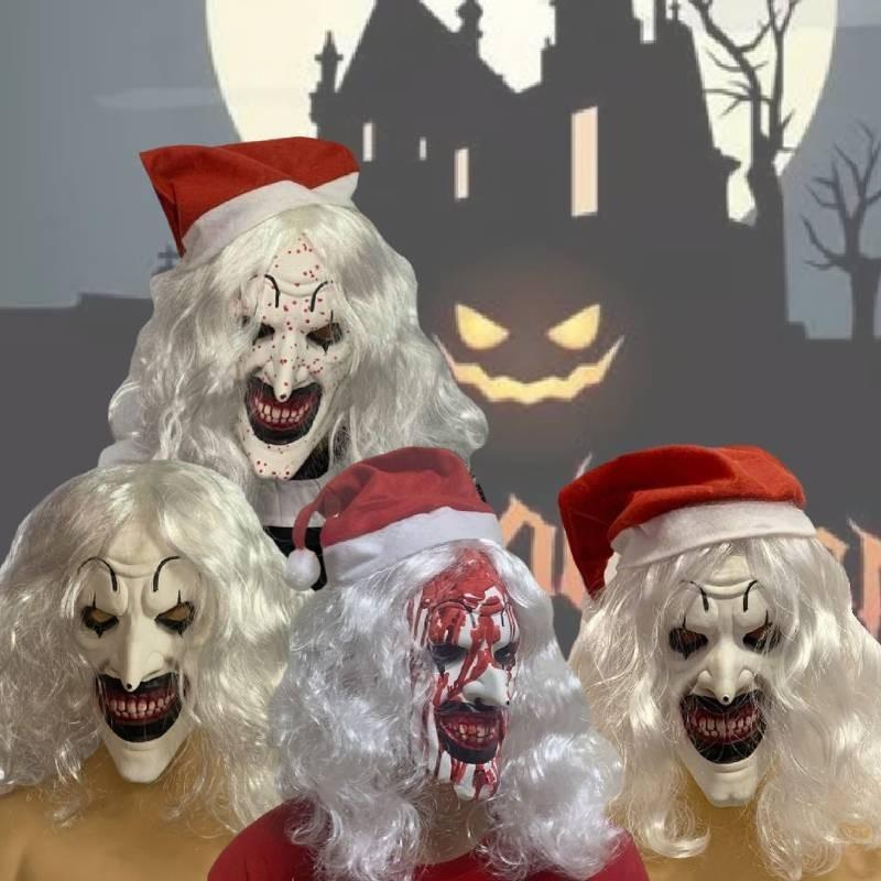 2024 Terrifier 3 Mask Disturbing Black And White Killer Clown Costume Latex Mask