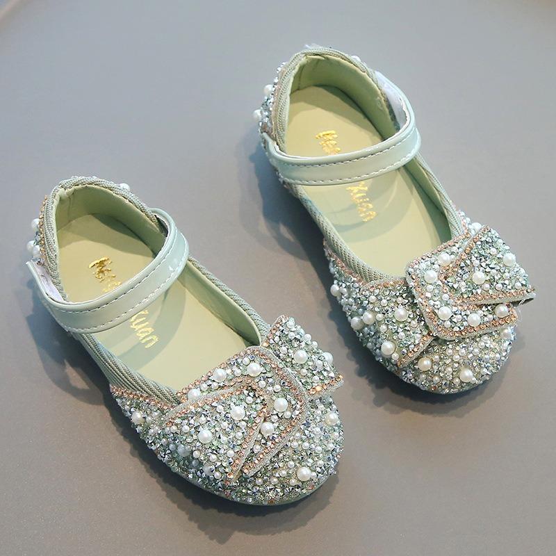 Girls' Princess Style Shoes Children's Dance Shoes with Rhinestones, Bowknot Performance Flats for Toddlers & Girls