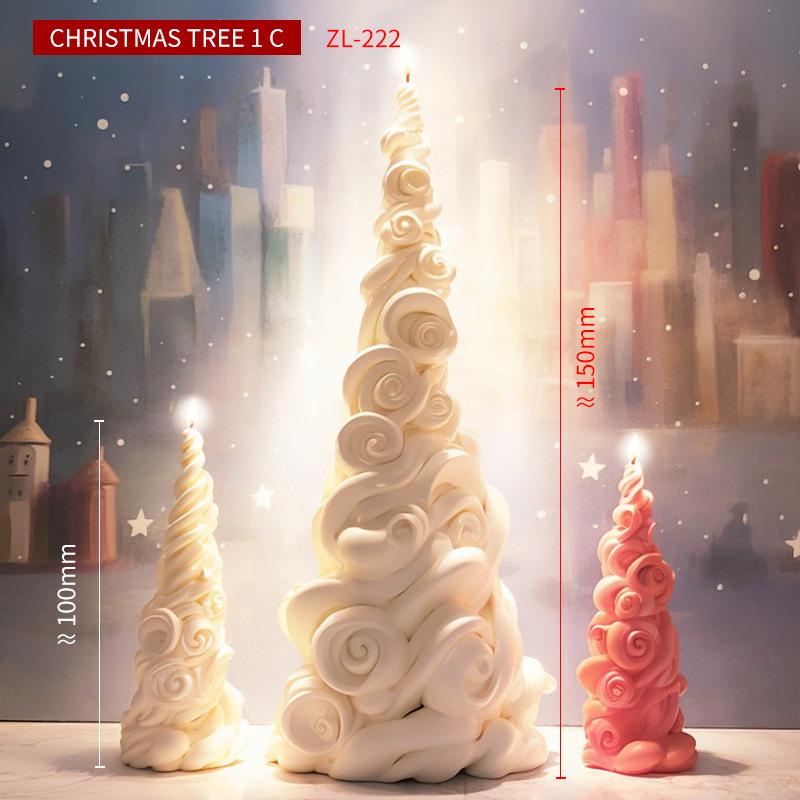 Spiral Christmas Tree Scented Candle Mold DIY Handmade Aroma Diffuser Stone Ornament Craft