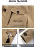 Men's Mid-Length Cotton Jacket - Spring/Autumn, Thin, Casual, Loose, Large Sizes, Dad Style.