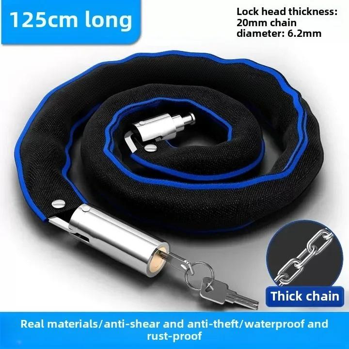 60/65/85/105cm Metal Anti-Theft MTB Road Bike Heavy Duty Safety Lock for Motorcycle Scooter Padlock Bicycle Chain Lock with Key 4
