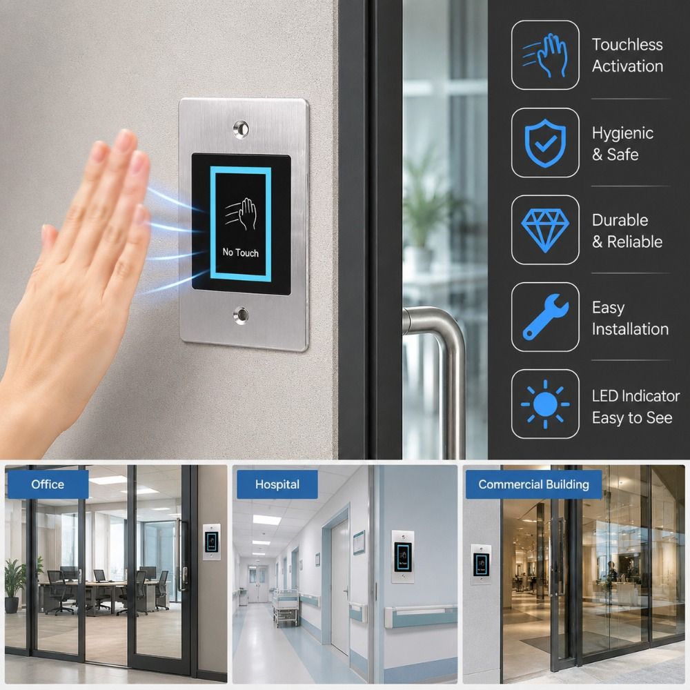 Touch Free Touchless Exit Button LED Indicator IR Exit Button Home Security System