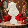 White Resin Half Body Santa Figurine Santa Claus Bust Head Statue For Tabletop Bookshelf Bedroom Office Christmas Decoration