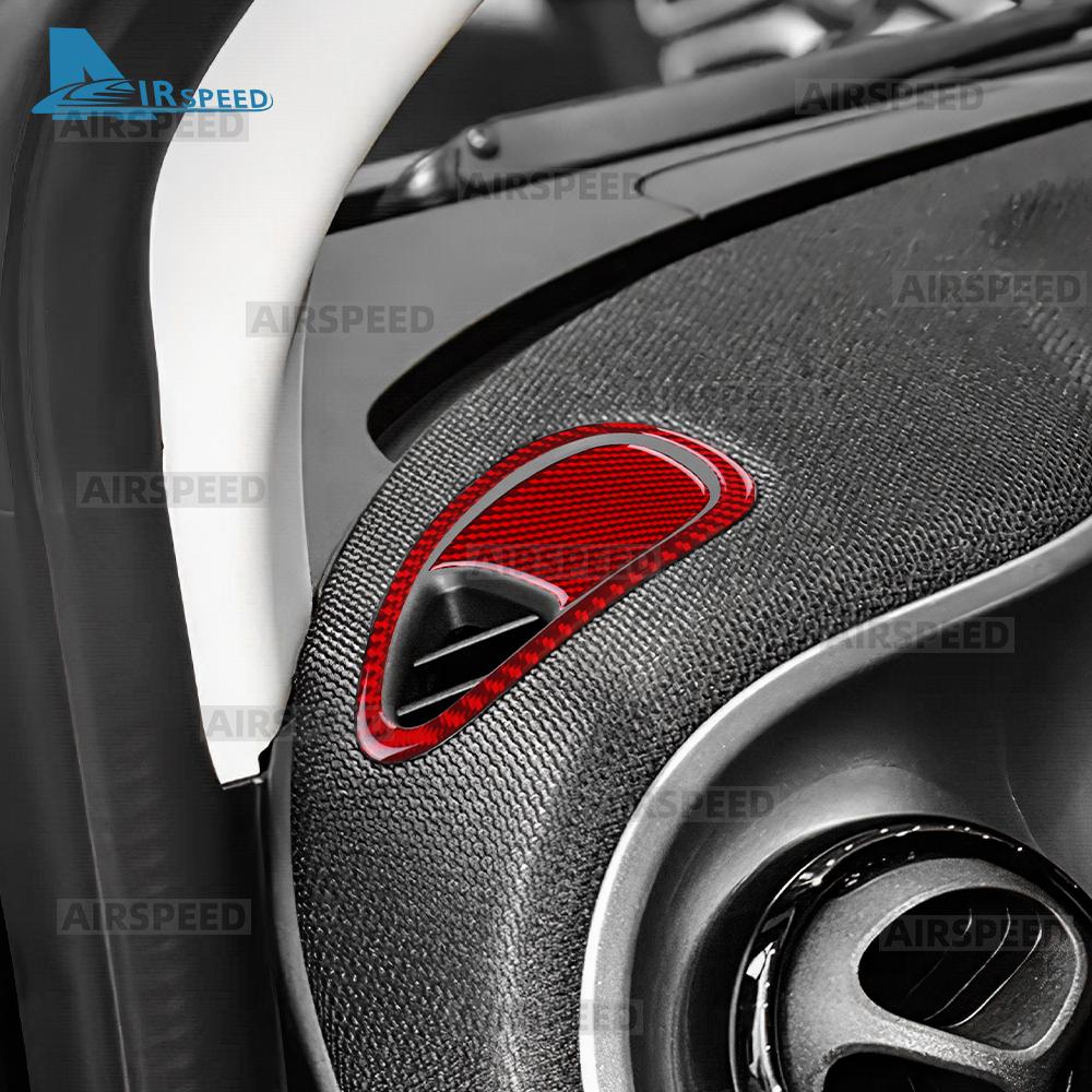 Real Soft Carbon Fiber Stickers For Mercedes Benz Smart 453 Fortwo/Forfour 2016 2017 2018 2019 Car Dashboard Sides Air Outlet