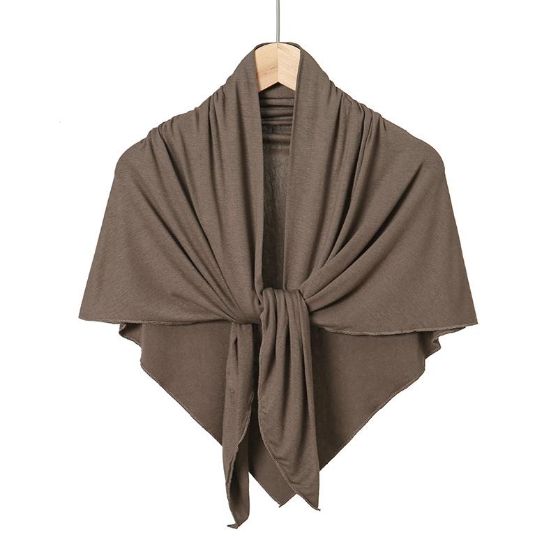 Solid Color Cotton Triangle Scarf Muslim Hijab Shawls Woman Soft Wraps Lady Fashion Causal Turban Islamic Jersey Headband