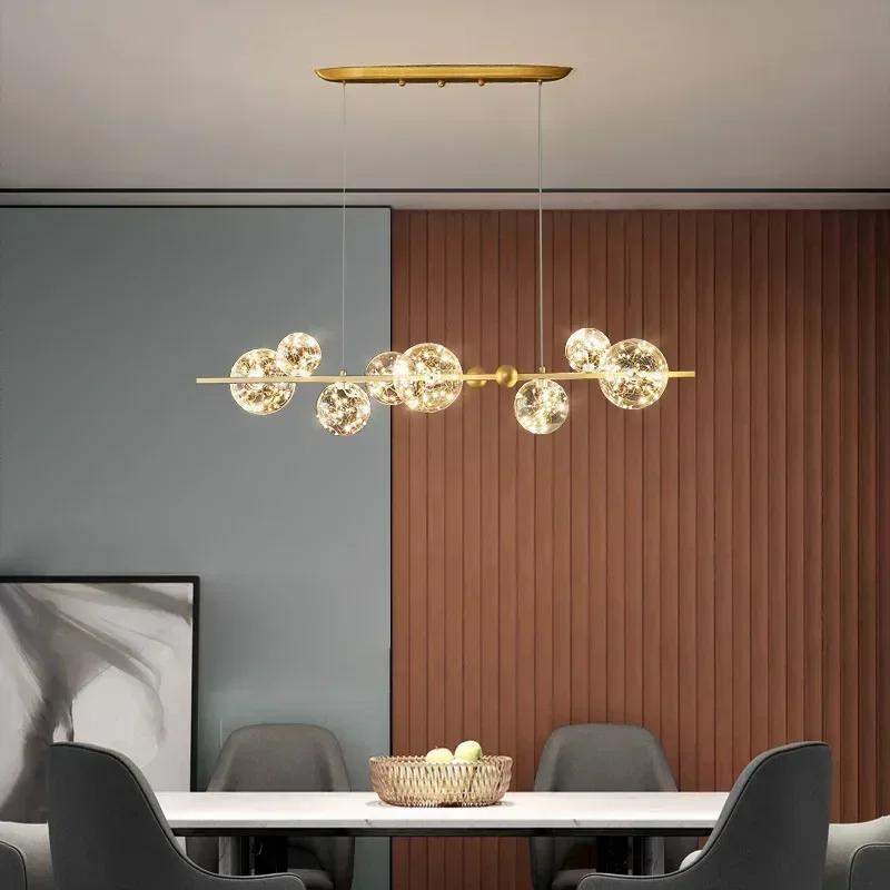 Nordic Living Room Chandelier Full of Stars Restaurant Lamp Modern Net Celebrity Ring Magic Beans Creative Bedroom Pendant Light