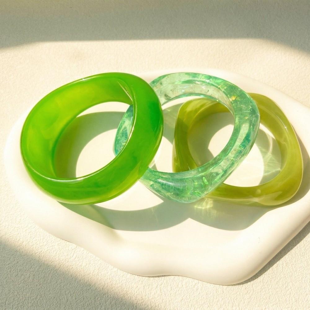 Translucent Acrylic Bracelets Gradient Chunky Cuffs Statement Bangles Resin Bangles Daily Outfit