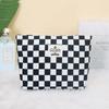 Large Capacity Makeup Bag Fashion Chessboard Grid Portable Wash Pouch Storage
