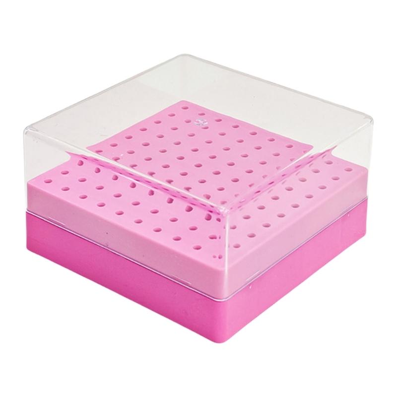 Professional Manicure Tool Storage Case 100 Slot Clear Lid Organizer Nail Drill Bits Accessories for Women and Men