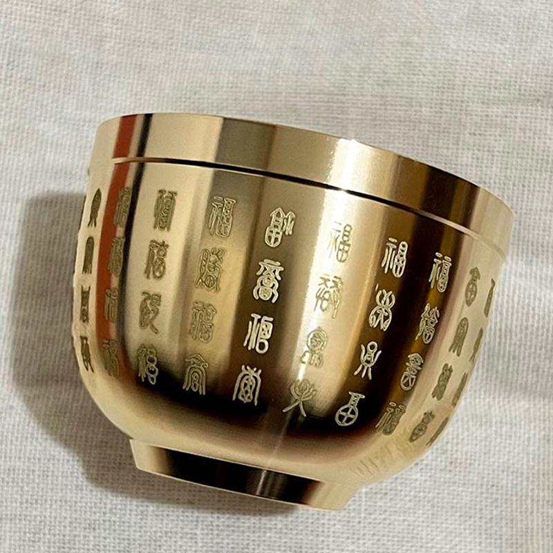 Reines Messing Füllhorn Baifu Reiszylinder Desktop Kleine Verzierung Aschenbecher Arbeitszimmer Dekoration Geschenk Heimdekorationszubehör Tasse