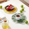 Porta-copos de Rodela de Limão Linho Isolamento Térmico Tapete de Jantar Bordado Redondo Laranja Lavável para Decoração de Mesa de Jantar Proteção