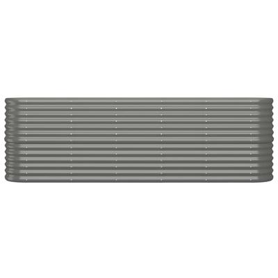 Raised Garden Bed Galvanized Steel 224 X 40 X 68 Cm Gray