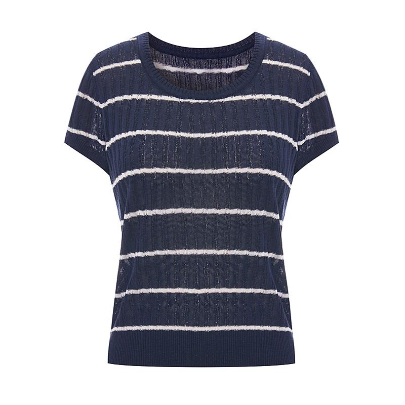 TVIEW Striped Scallop Knit_V6B-Ckn021