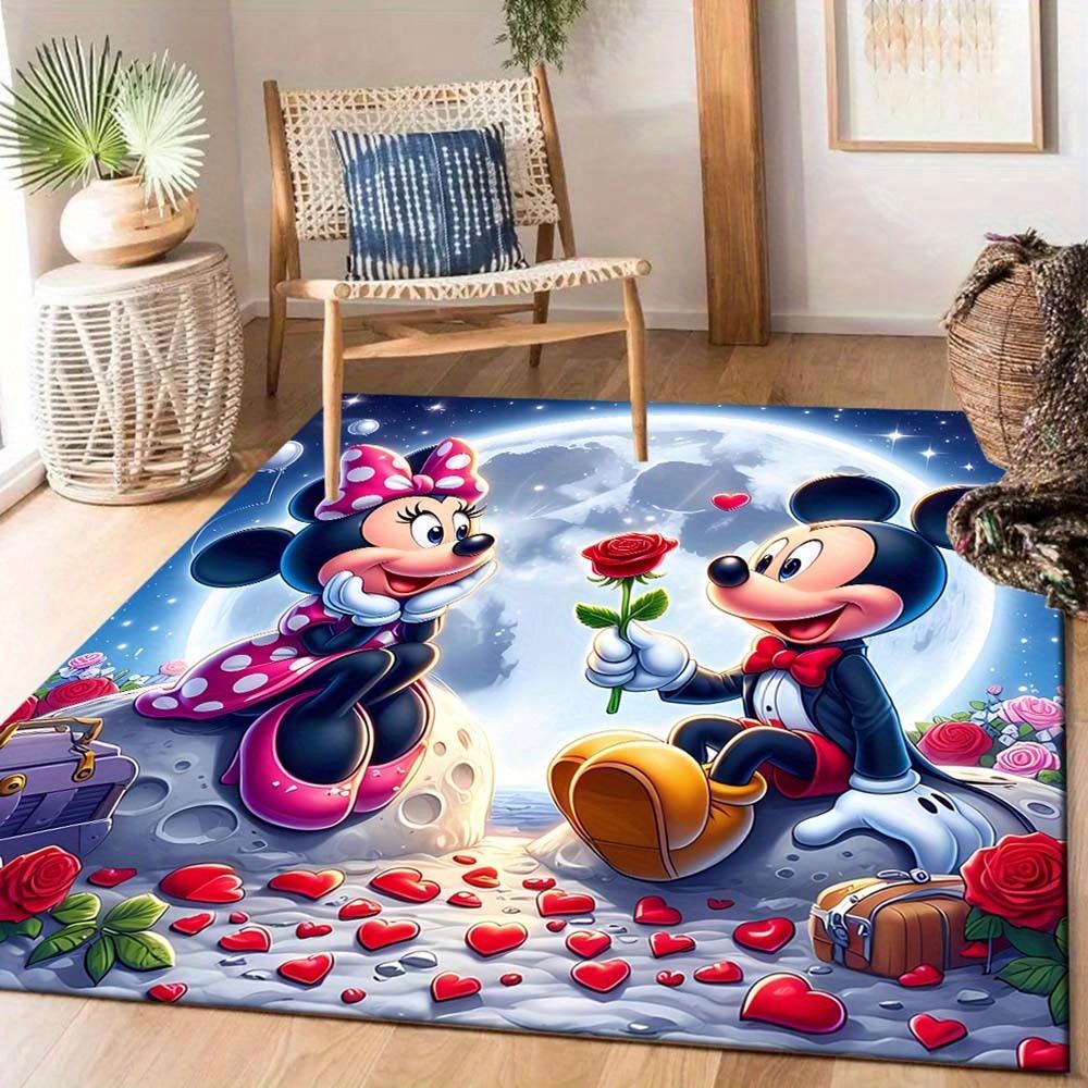 1 Stück Mickey Maus Minnie Muster Teppich Läufer, Schlafzimmer und Spielzimmer Langlebig, Fleckenresistent und Leicht zu Reinigen, Wohnzimmer