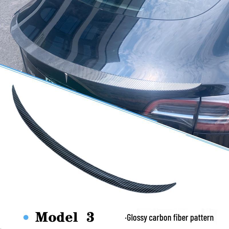 High Performance Rear Spoiler for Tesla Model 3/Y - Carbon Fiber Texture, Original Style, P Version by Ya Qi Accessories