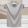 Men Summer T Shirt 100 Cotton Loose Fit Breathable Solid Color Tee Outdoor Sports Fitness Exercise