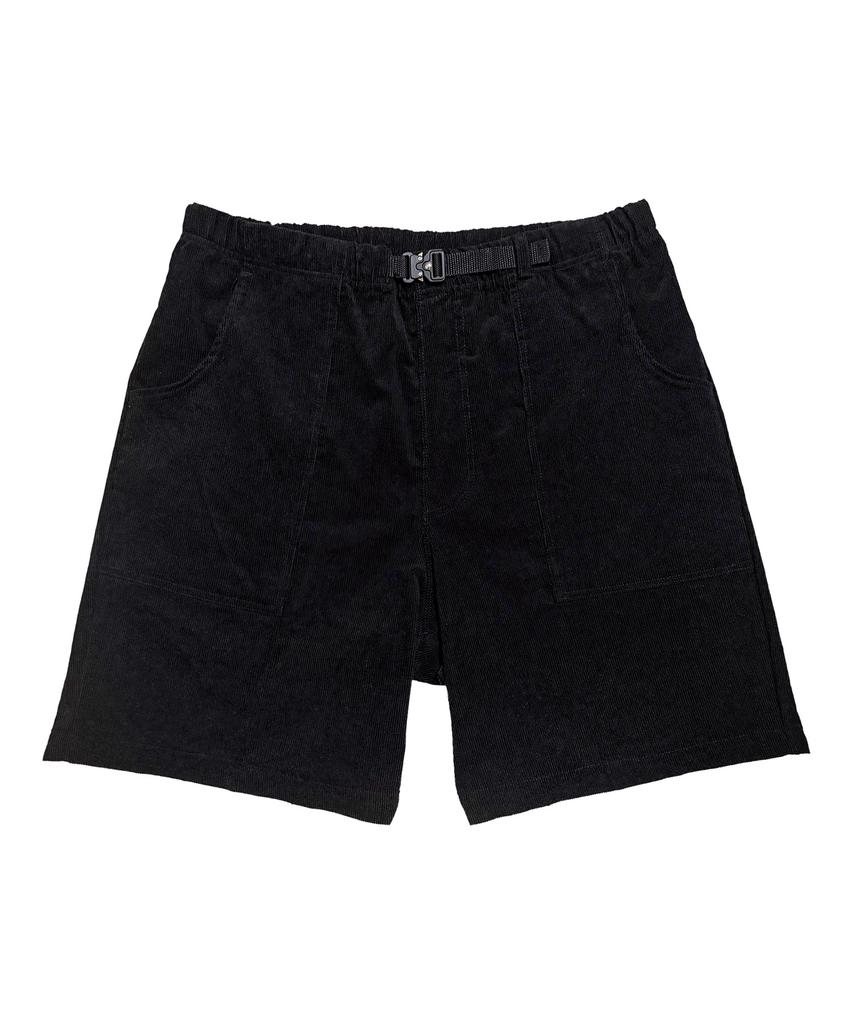 Galligbeulluseu Corduroy Belted Fatigue Shorts (Black)