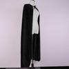 Velvet Ankle Length Cloak Cape With Hood Gothic Fancy Dress Medieval Robe Costume - Black