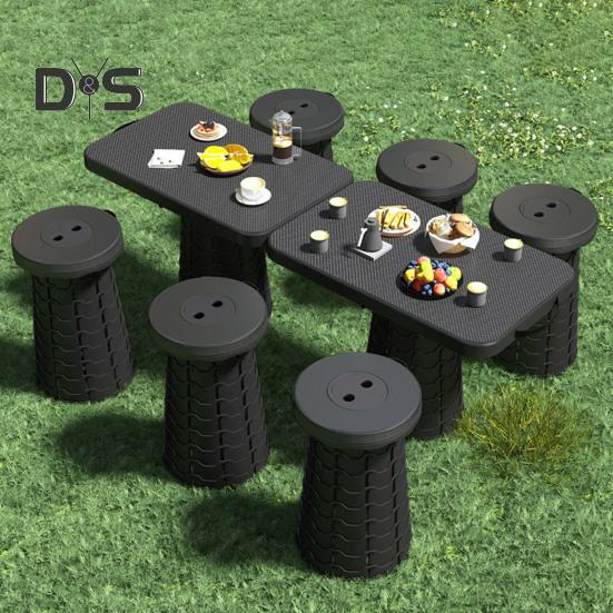 Zusammenklappbarer Klapphocker, leicht, 200 kg Tragkraft, tragbarer Campinghocker, einziehbarer Teleskophocker, faltbare Reise-Fußstütze für Camping