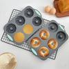 Non Stick Silicone Donut Mold Reusable 6 Hole Baking Tray Heat-Resistant Cylindrical Coil Texture Muffin Cake Mould Cake Making