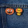 Funny Cartoon Pumpkin Man Design Enamel Brooches Cute Halloween Ghost Shaped Pins